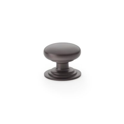 Alexander & Wilks AW825-32-DBZ Waltz Round Cupboard Knob on Stepped Rose - Dark Bronze - 32mm (LEAD TIME: 2-3 DAYS)