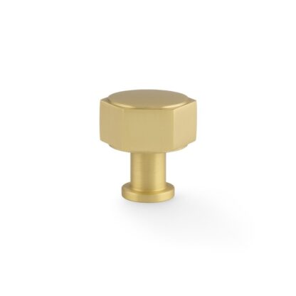 Alexander & Wilks AW828-33-SB Vesper Hex Cabinet Knob - Satin Brass (LEAD TIME: 2-3 DAYS)