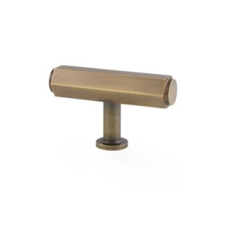 Alexander & Wilks AW829-55-AB Vesper Hex T-Bar Cabinet Knob - Antique Brass (LEAD TIME: 2-3 DAYS)