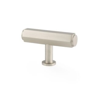 Alexander & Wilks AW829-55-SN Vesper Hex T-Bar Cabinet Knob - Satin Nickel (LEAD TIME: 2-3 DAYS)