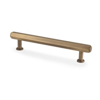 Alexander & Wilks AW830-128-AB Vesper Hex T-Bar Cabinet Pull-Antique Brass-128mm C/C (LEAD TIME: 2-3 DAYS)