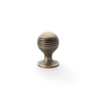 Alexander & Wilks AW832-25-AB Caesar Cupboard Knob on Round Rose - Antique Brass - 25mm (LEAD TIME: 2-3 DAYS)