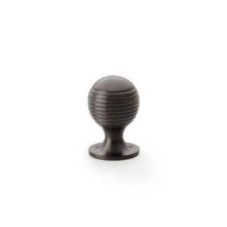 Alexander & Wilks AW832-25-DBZPVD Caesar Cupboard Knob on Round Rose - Dark Bronze PVD - 25mm (LEAD TIME: 2-3 DAYS)