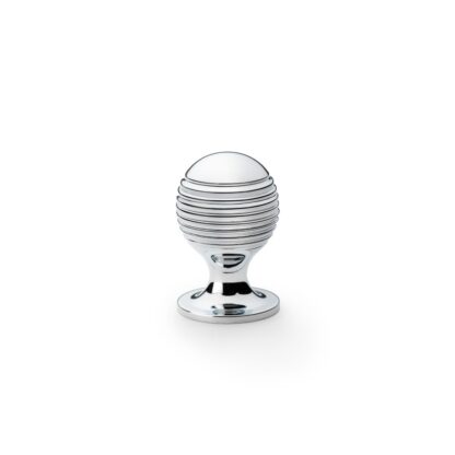 Alexander & Wilks AW832-25-PC Caesar Cupboard Knob on Round Rose - Polished Chrome - 25mm (LEAD TIME: 2-3 DAYS)