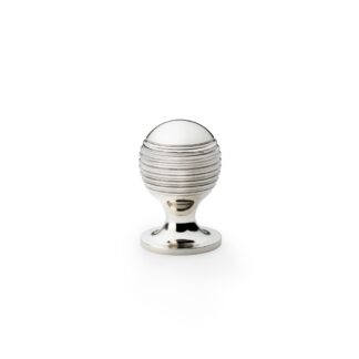Alexander & Wilks AW832-25-PN Caesar Cupboard Knob on Round Rose - Polished Nickel - 25mm (LEAD TIME: 2-3 DAYS)