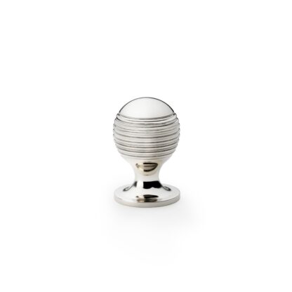 Alexander & Wilks AW832-25-PN Caesar Cupboard Knob on Round Rose - Polished Nickel - 25mm (LEAD TIME: 2-3 DAYS)