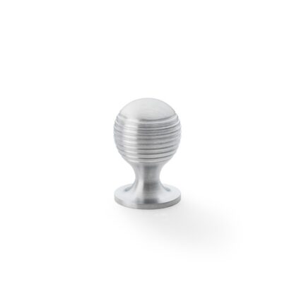 Alexander & Wilks AW832-25-SC Caesar Cupboard Knob on Round Rose - Satin Chrome - 25mm (LEAD TIME: 2-3 DAYS)