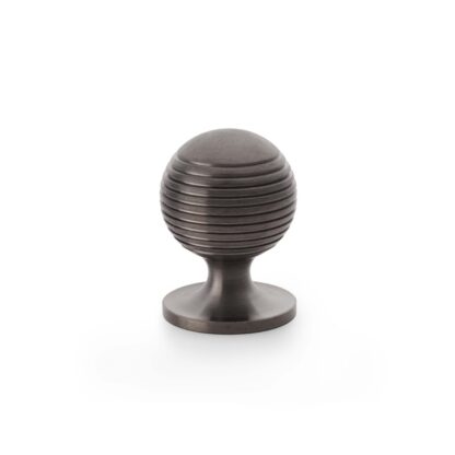 Alexander & Wilks AW832-32-DBZPVD Caesar Cupboard Knob on Round Rose - Dark Bronze PVD - 32mm (LEAD TIME: 2-3 DAYS)