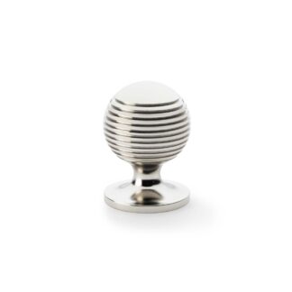 Alexander & Wilks AW832-32-PN Caesar Cupboard Knob on Round Rose - Polished Nickel - 32mm (LEAD TIME: 2-3 DAYS)