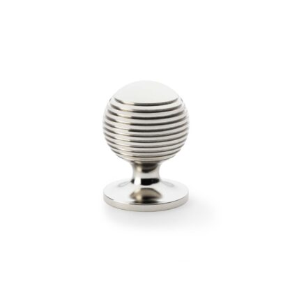 Alexander & Wilks AW832-32-PN Caesar Cupboard Knob on Round Rose - Polished Nickel - 32mm (LEAD TIME: 2-3 DAYS)
