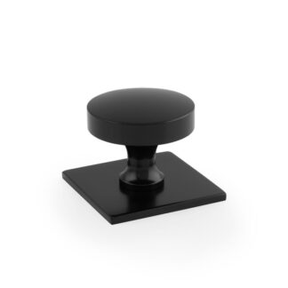 Alexander & Wilks AW835-38-BL Bullion Cupboard Knob on Square Backplate-Black (LEAD TIME: 2-3 DAYS)