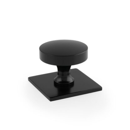 Alexander & Wilks AW835-38-BL Bullion Cupboard Knob on Square Backplate-Black (LEAD TIME: 2-3 DAYS)