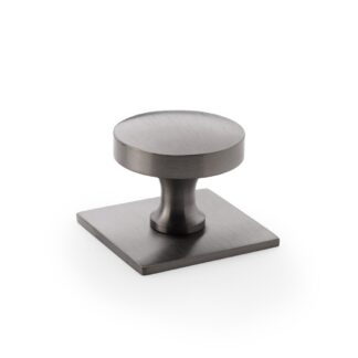 Alexander & Wilks AW835-38-DBZPVD Bullion Cupboard Knob on Square Backplate - Dark Bronze PVD (LEAD TIME: 2-3 DAYS)