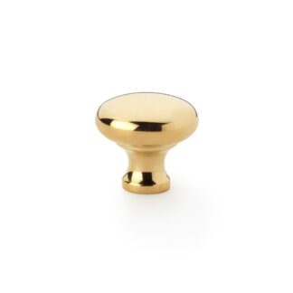 Alexander & Wilks AW836-32-PB Wade Round Cupboard Knob - Polished Brass - 32mm (LEAD TIME: 2-3 DAYS)