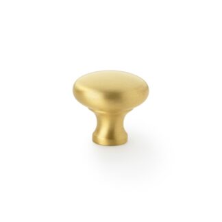 Alexander & Wilks AW836-32-SB Wade Round Cupboard Knob - Satin Brass - 32mm (LEAD TIME: 2-3 DAYS)