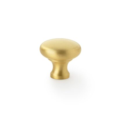 Alexander & Wilks AW836-32-SB Wade Round Cupboard Knob - Satin Brass - 32mm (LEAD TIME: 2-3 DAYS)