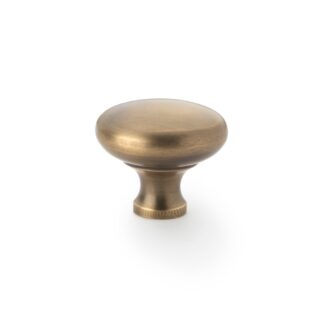 Alexander & Wilks AW836-38-AB Wade Round Cupboard Knob - Antique Brass - 38mm (LEAD TIME: 2-3 DAYS)