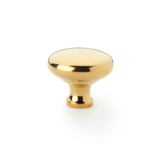 Alexander & Wilks AW836-38-PB Wade Round Cupboard Knob - Polished Brass - 38mm (LEAD TIME: 2-3 DAYS)