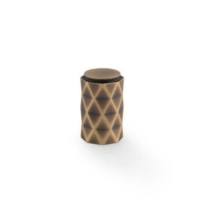Alexander & Wilks AW847-30-AB Diamond Cut Cylinder Cabinet Knob - 30mm - Antique Brass (LEAD TIME: 2-3 DAYS)