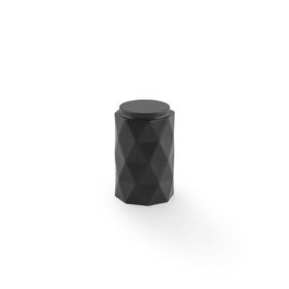 Alexander & Wilks AW847-30-BL Diamond Cut Cylinder Cabinet Knob - 30mm - Black (LEAD TIME: 2-3 DAYS)