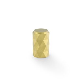 Alexander & Wilks AW847-30-SBPVD Diamond Cut Cylinder Cabinet Knob - 30mm - Satin Brass PVD (LEAD TIME: 2-3 DAYS)