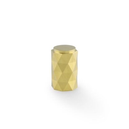 Alexander & Wilks AW847-30-SBPVD Diamond Cut Cylinder Cabinet Knob - 30mm - Satin Brass PVD (LEAD TIME: 2-3 DAYS)