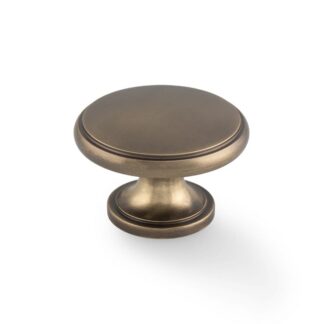 Alexander & Wilks AW849-38-AB Cambridge Round Cupboard Knob - Antique Brass (LEAD TIME: 2-3 DAYS)