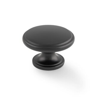 Alexander & Wilks AW849-38-BL Cambridge Round Cupboard Knob - Black (LEAD TIME: 2-3 DAYS)
