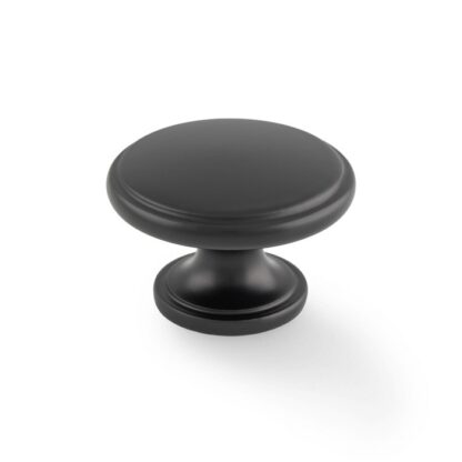 Alexander & Wilks AW849-38-BL Cambridge Round Cupboard Knob - Black (LEAD TIME: 2-3 DAYS)