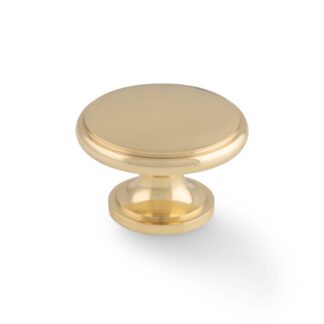 Alexander & Wilks AW849-38-PB Cambridge Round Cupboard Knob - Polished Brass (LEAD TIME: 2-3 DAYS)