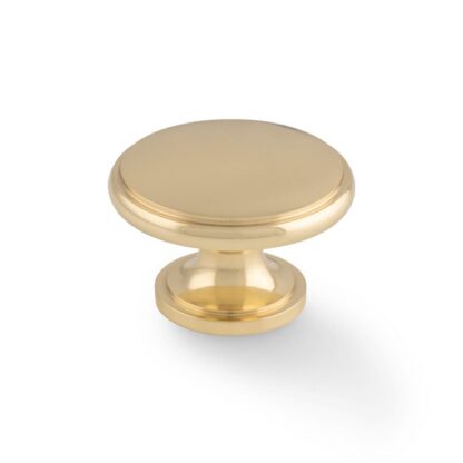Alexander & Wilks AW849-38-PB Cambridge Round Cupboard Knob - Polished Brass (LEAD TIME: 2-3 DAYS)