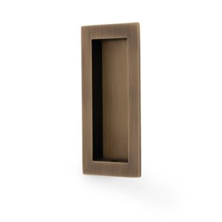 Alexander & Wilks AW911-100-AB Rectangular Flush Pull - 100x45mm - Antique Brass (LEAD TIME: 2-3 DAYS)