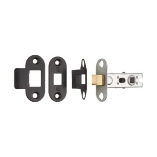 EuroSpec BTL25MB/R 64mm Ce B/T Tubular Mortice Latch Radius Matt Black (LEAD TIME: 2-3 DAYS)