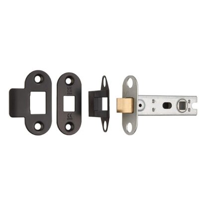 EuroSpec BTL30MB/R 76mm Ce B/T Tubular Mortice Latch Radius Matt Black (LEAD TIME: 2-3 DAYS)