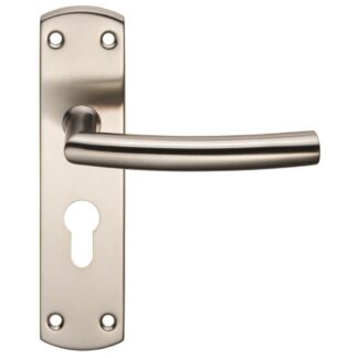 EuroSpec CSLP1167E/SSS Steelworx Residential Arched Lever on Euro Lock Backplate (LEAD TIME: 2-3 DAYS)