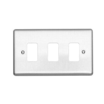Eurolite EN-G3SS Enhance Decorative 3 Gang Grid Plate - Stainless Steel (LEAD TIME: 2-3 DAYS)