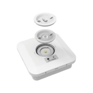 CQR ES/2/NM/WH/865 Escape Surface EM Downlight c/w 2 lens, IP65, White (LEAD TIME: 2-3 DAYS)