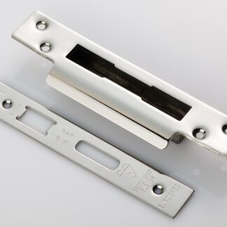 EuroSpec FSF5013BSS Easi T Forend Strike & FIxing Pack To Suit BS 5 Lever Sashlock-Bright Stainless Steel-Square Forend (LEAD TIME: 2-3 DAYS)