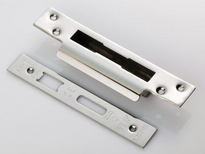 EuroSpec FSF5013BSS Easi T Forend Strike & FIxing Pack To Suit BS 5 Lever Sashlock-Bright Stainless Steel-Square Forend (LEAD TIME: 2-3 DAYS)