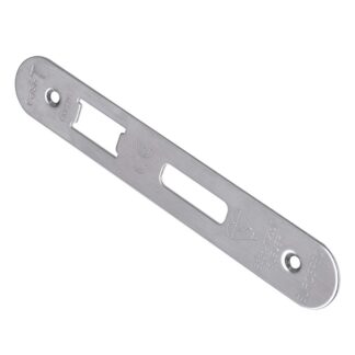EuroSpec FSF5013SSS/R Easi T Forend Strike & FIxing Pack To Suit BS 5 Lever Sashlock-Satin Stainless Steel-Radius Forend (LEAD TIME: 2-3 DAYS)
