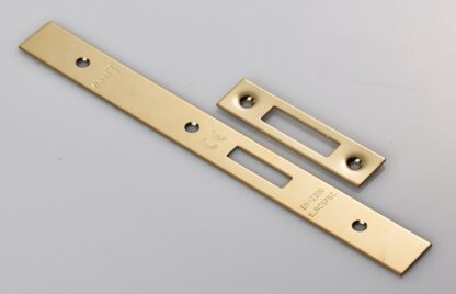 EuroSpec FSF5015PVD Forend Strike & Fixing Pack To Suit Din Euro Deadlock-PVD-Square Forend (LEAD TIME: 2-3 DAYS)