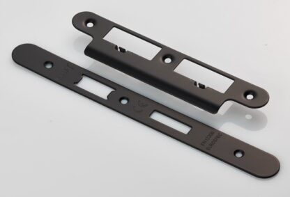 EuroSpec FSF5017MB/R Forend Strike and Fixing Pack to suit Din Euro Sash/Bathroom Lock (Security) Radius (LEAD TIME: 2-3 DAYS)