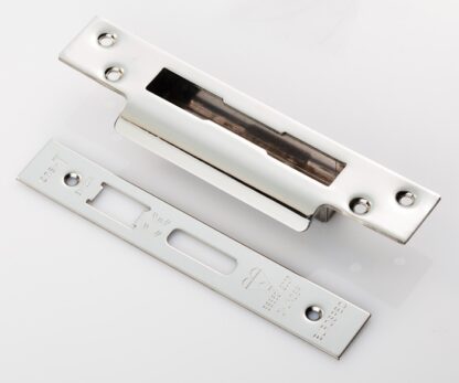 EuroSpec FSF5030BSS Forend Strike & Fixing Pack To Suit BS8621 Cylinder Sashlock-Bright Stainless Steel-Square Forend (LEAD TIME: 2-3 DAYS)