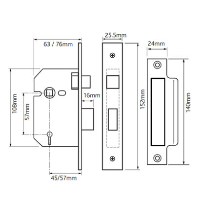Imperial G3000 3 Lever Mortice Sashlock - Image 2