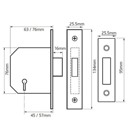 Imperial G3004 3 Lever Mortice Deadlock - Image 2