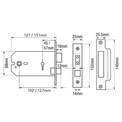 Imperial G3011/G3012 3 Lever Horizontal Mortice Sashlock - Image 4