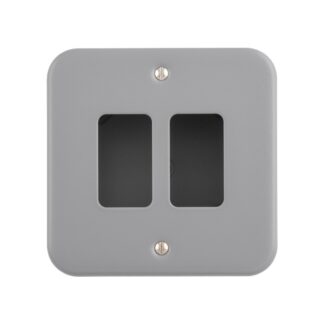 Eurolite MC-G2 Metal Clad Grid Faceplate with Back Box-2 Gang (LEAD TIME: 2-3 DAYS)
