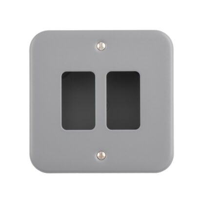 Eurolite MC-G2 Metal Clad Grid Faceplate with Back Box-2 Gang (LEAD TIME: 2-3 DAYS)