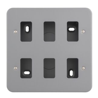 Eurolite MC-G6 Metal Clad Grid Faceplate with Back Box-6 Gang (LEAD TIME: 2-3 DAYS)