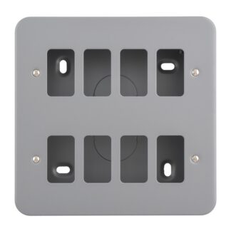 Eurolite MC-G8 Metal Clad Grid Faceplate with Back Box-8 Gang (LEAD TIME: 2-3 DAYS)